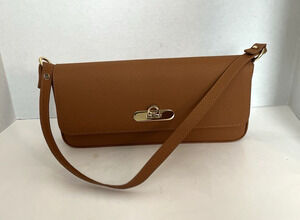 GIGI EMBOSSED FRENCH CALFSKIN LEATHER TAN AUDREY SHOULDER HANDBAG, NWOT